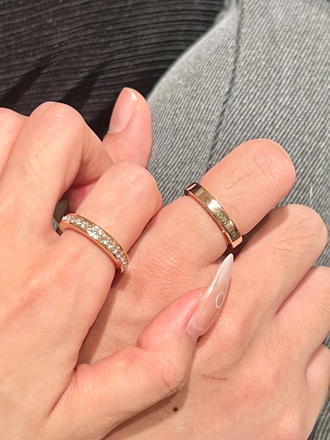 CALVIN KLEIN滿鑽情侶對戒 戒指 2色