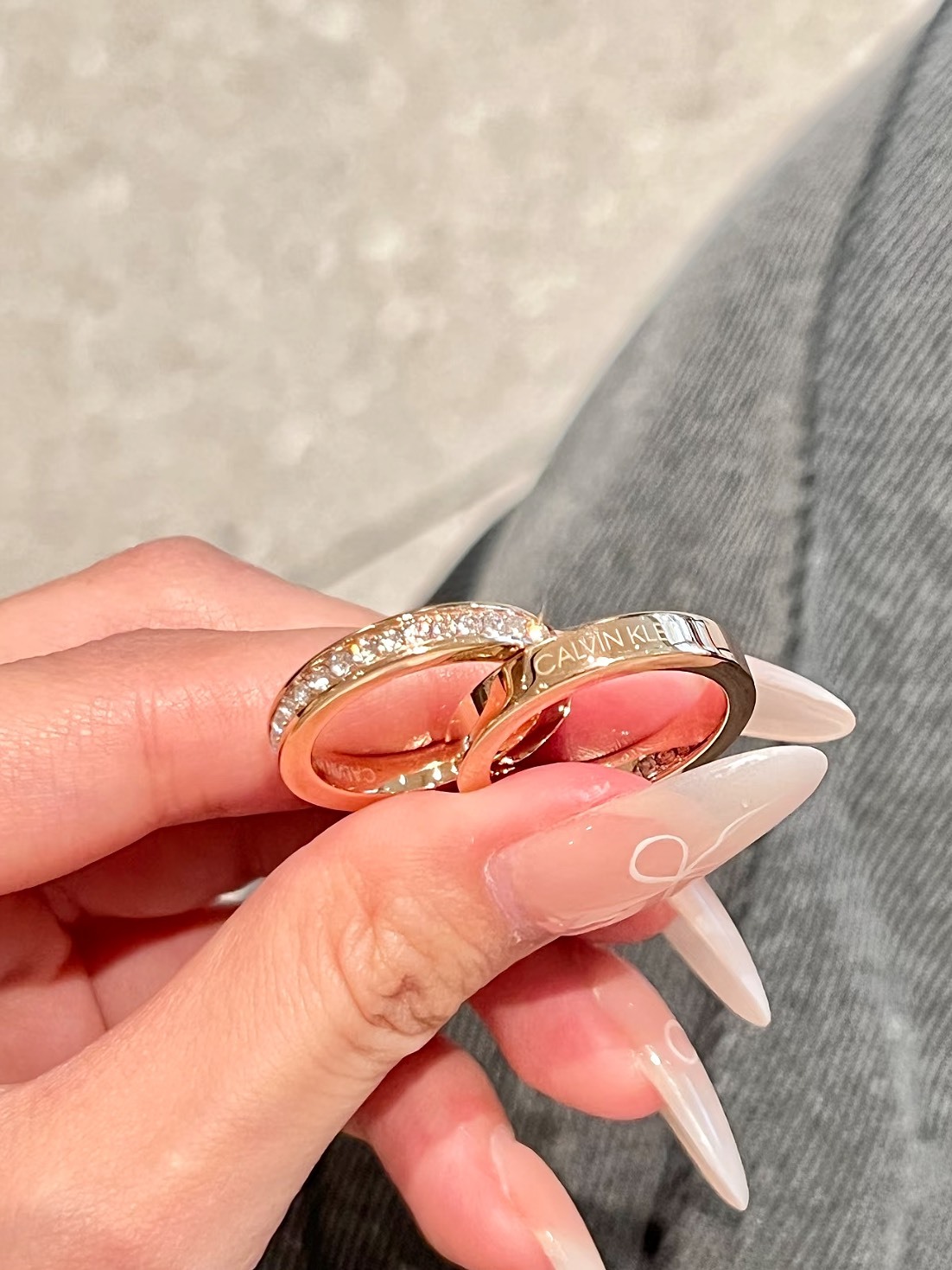 CALVIN KLEIN滿鑽情侶對戒 戒指 2色