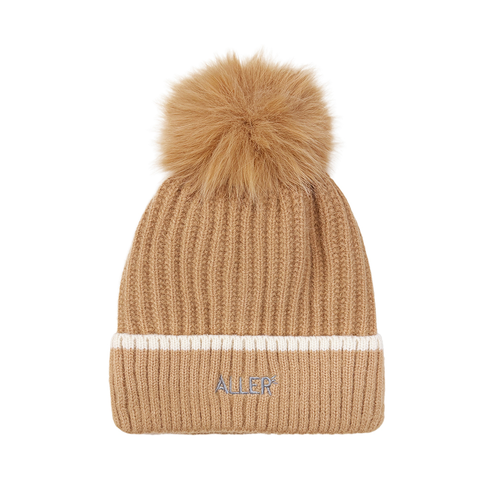 ALLER 線條加絨毛球保暖帽 中性款 (3色) 41AL9106