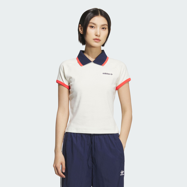 Adidas 愛迪達 Short Polo KF9611 女 Polo衫 運動上衣 休閒短袖 米白 亞版