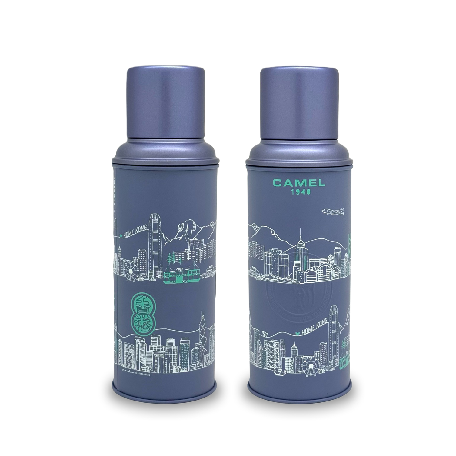 【Member Extra 10% off】Camel 駱駝牌  - 116DT Scener Series Double Layer Vacuum Glass Liner Thermos Bottle 450ml - Victoria Harbour Scener(HK)