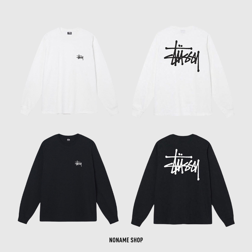 STUSSY 印花 圓領 基本 經典款 長袖 兩色 (男款)