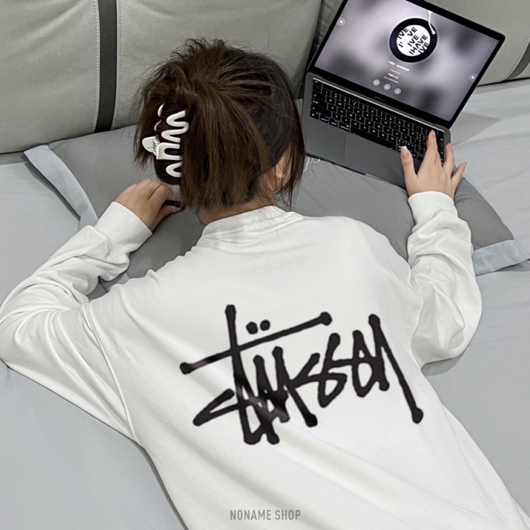 STUSSY 印花 圓領 基本 經典款 長袖 兩色 (男款)
