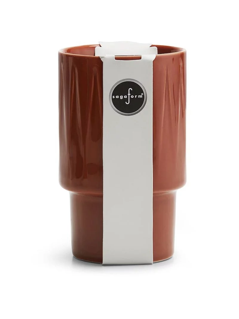 Sagaform-Coffee & More 拿鐵杯,磚紅色,可以疊加擺放,不論是單一色或是混色搭配