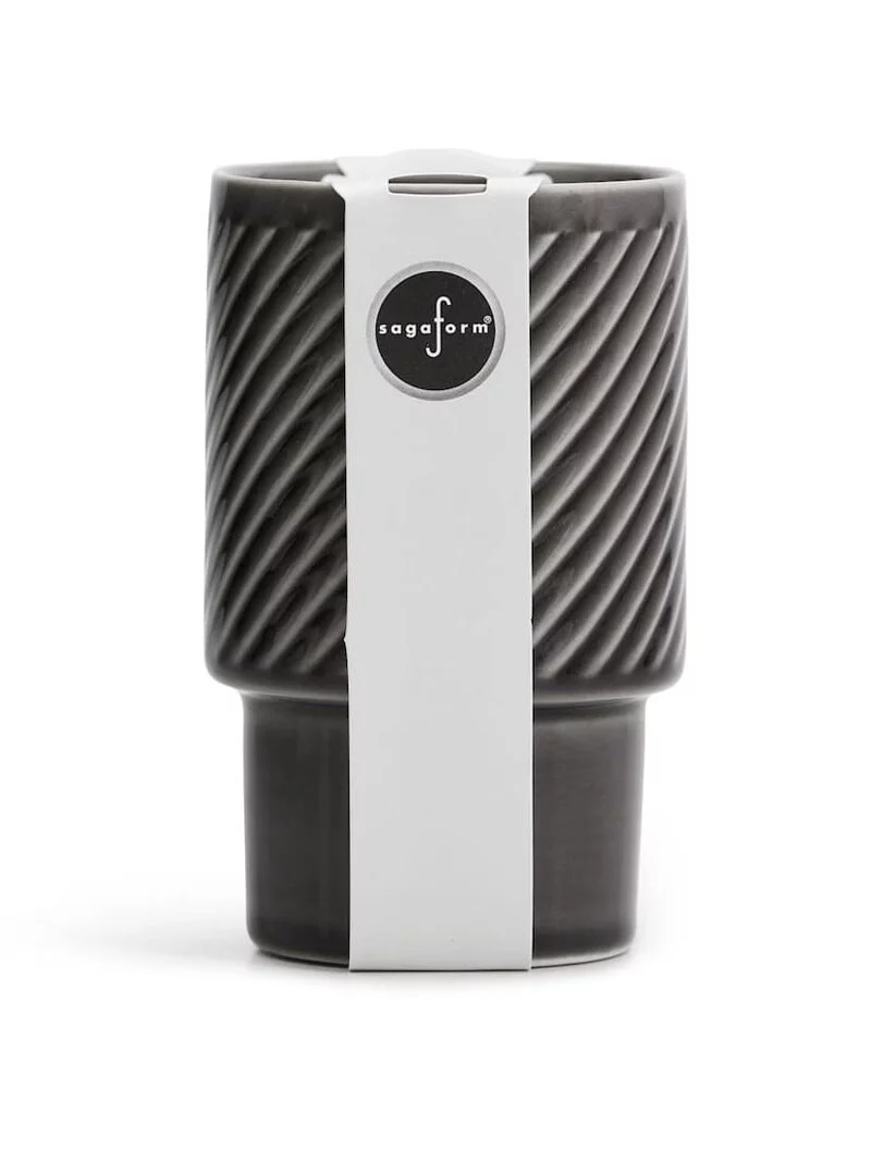 Sagaform-Coffee & More 拿鐵杯,灰色款,高溫炻器燒製,特殊漂亮釉彩