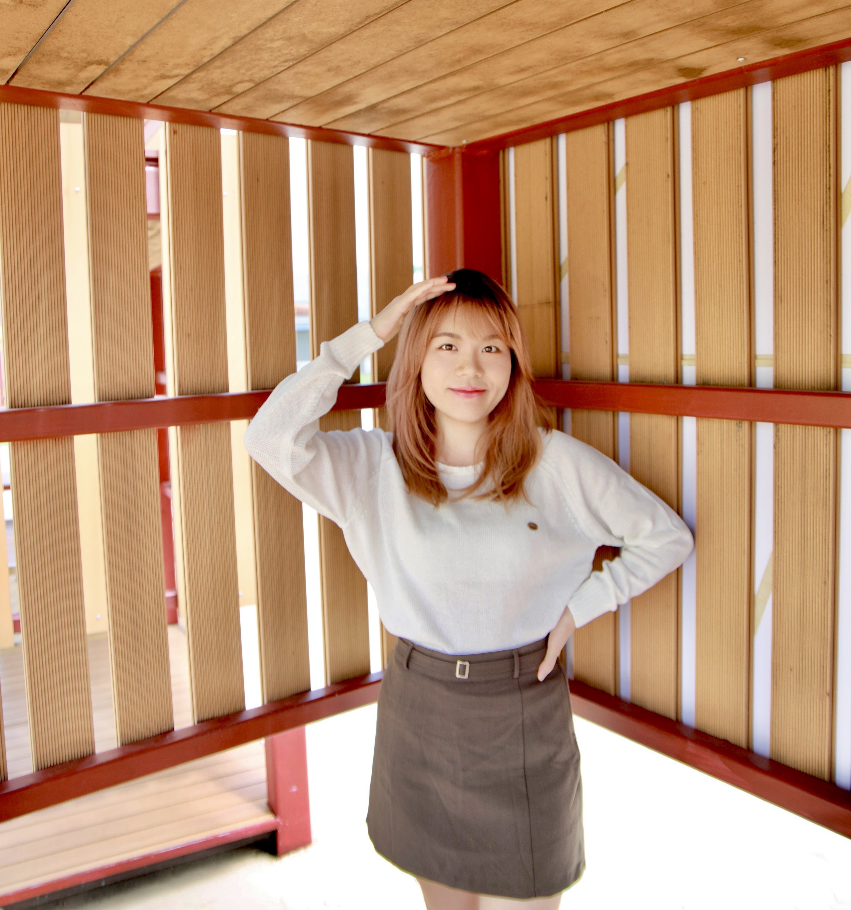 ||SK299|| 偽BELT率性純色裙