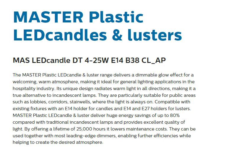 飛利浦 MASTER LED 燈泡 DT4-25W 4W 2700K E14 B38  可調光