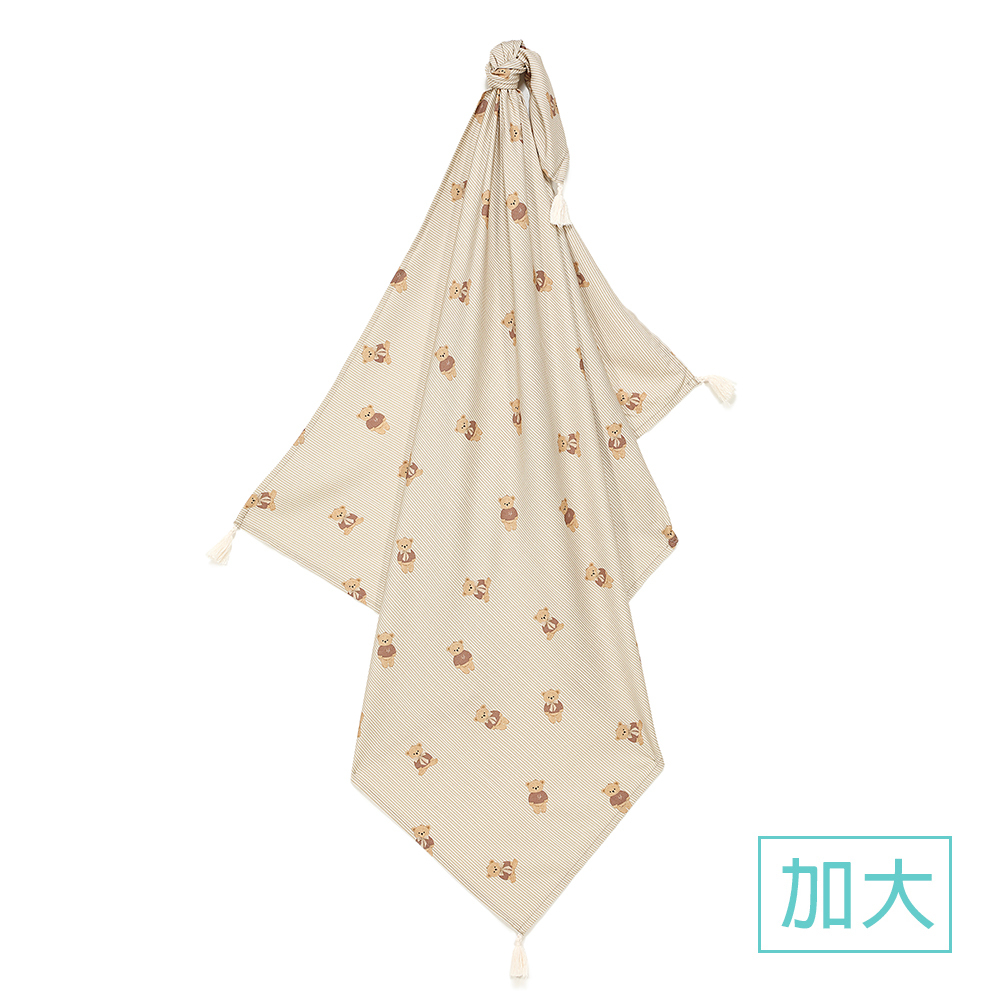 La Millou波蘭 竹纖涼感巾加大(140x110cm)｜抗菌包巾｜學院熊寶寶