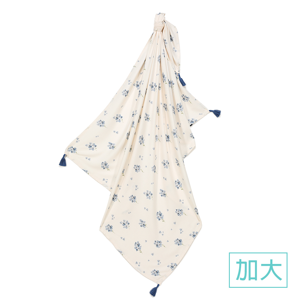 La Millou波蘭 竹纖涼感巾加大(140x110cm)｜抗菌包巾｜英倫藍鈴花