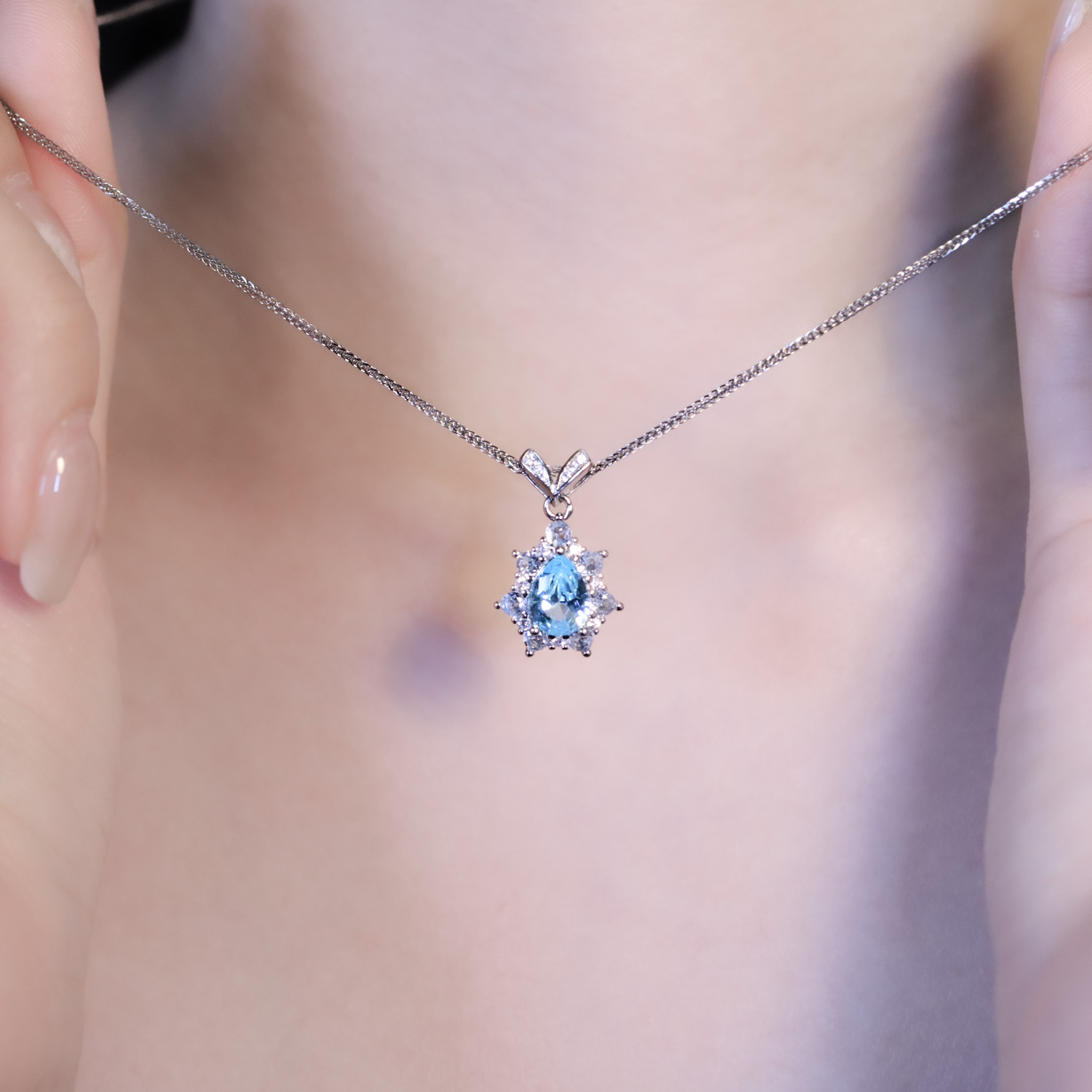 | 925純銀・白金 | 漫藍幸福章節項鍊 | NE1517 |