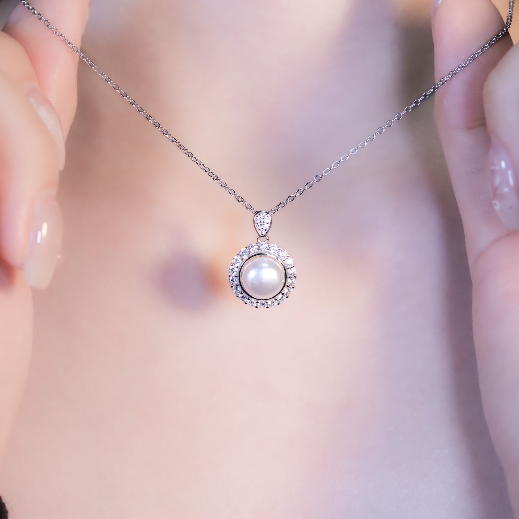 | 925純銀・厚鍍白金・珍珠 | 珍貴圓舞曲項鍊 | NE1516 |