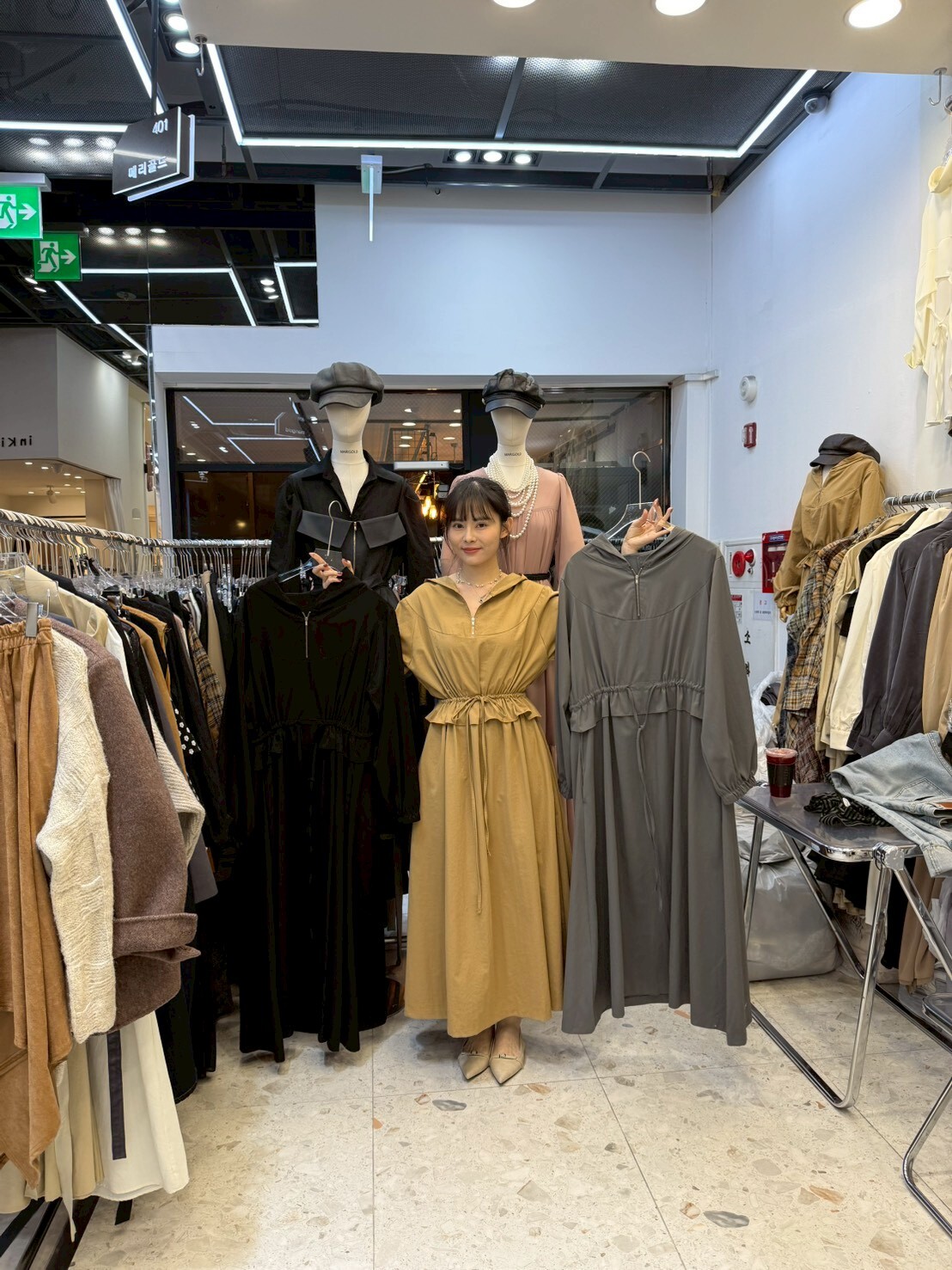 MG5111 休閒連帽收腰連身裙