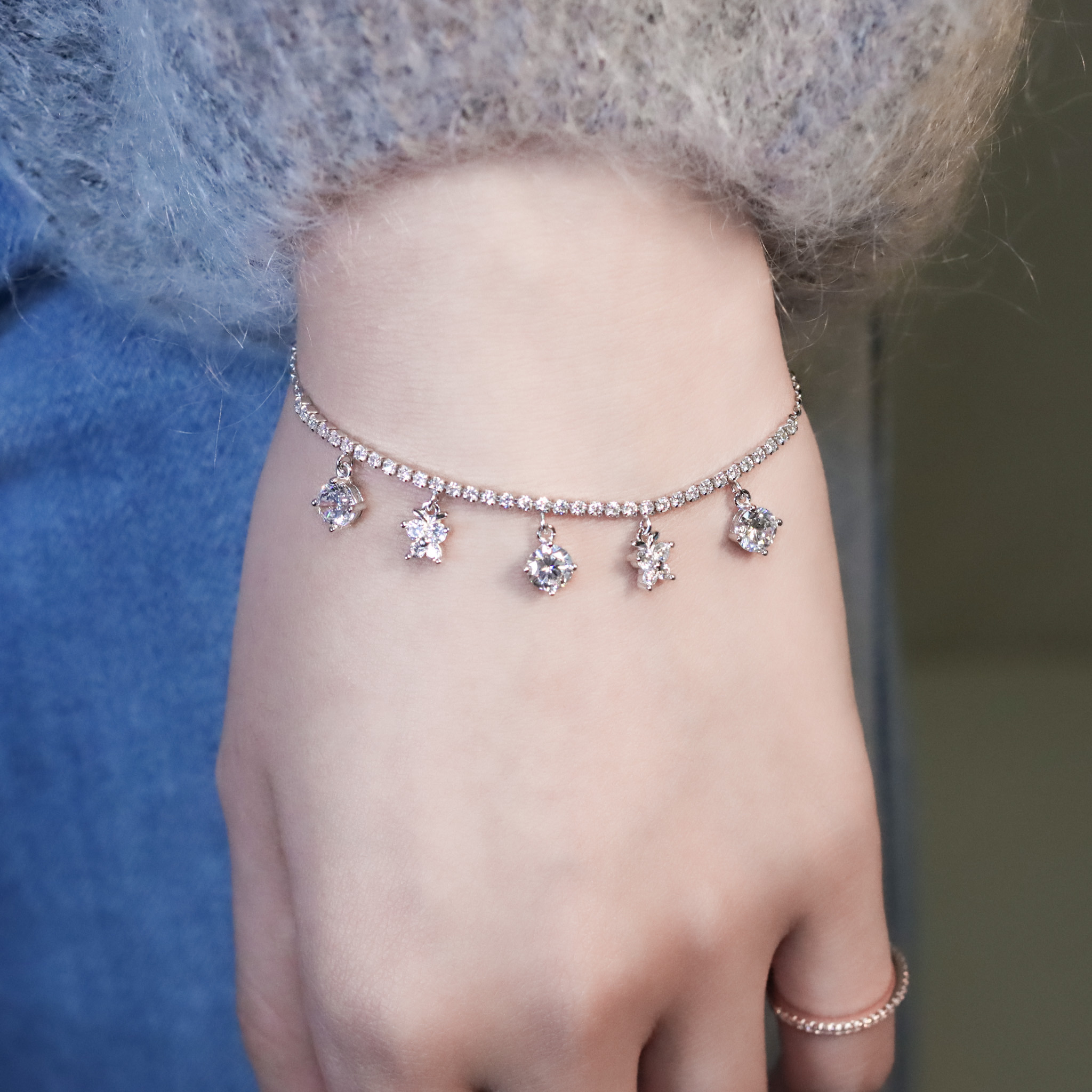 | 925純銀・白金 | 蝶願精靈曲手鏈 | BR1434 |