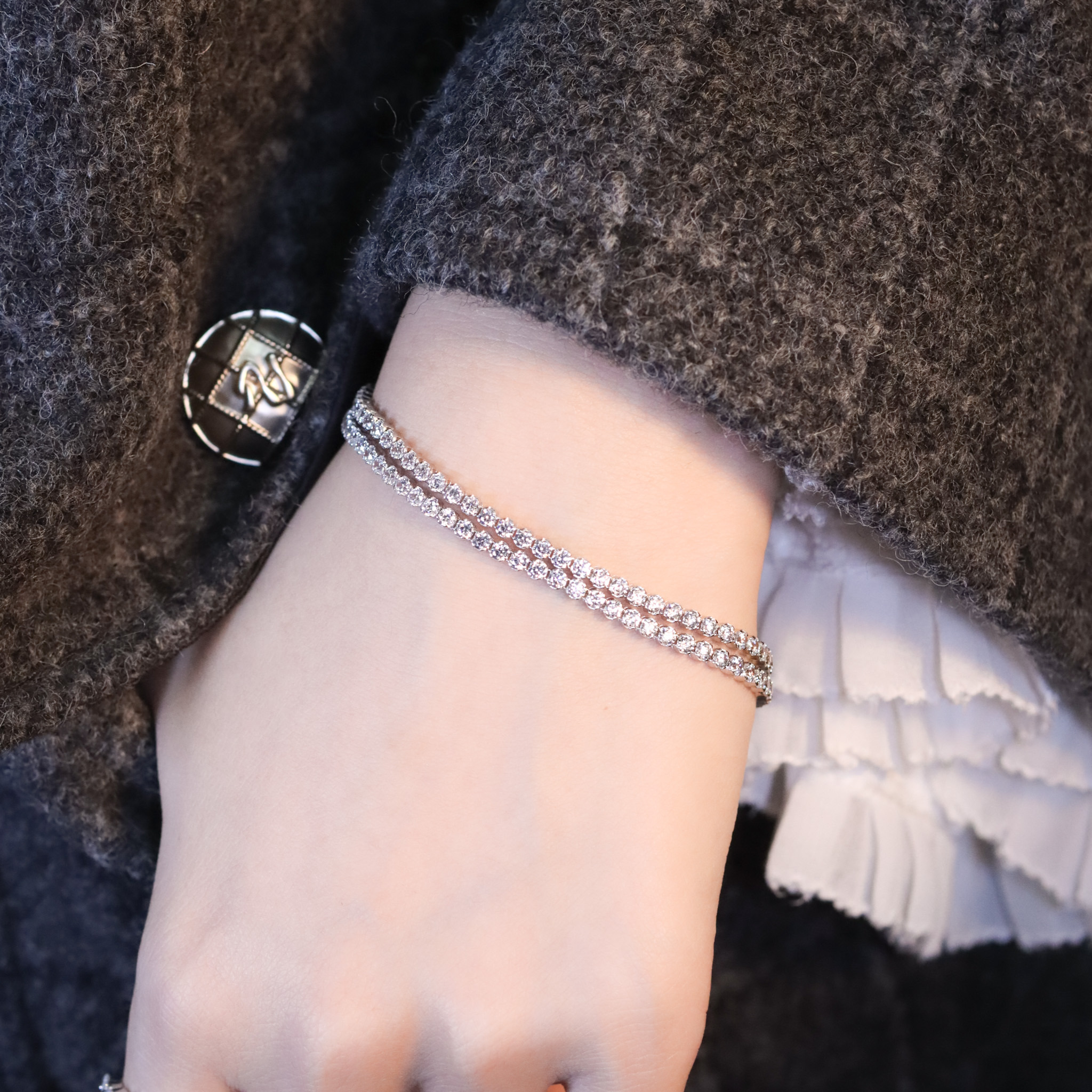 | 925純銀・白金 | 純白精靈二重奏手鏈 | BR1431 |