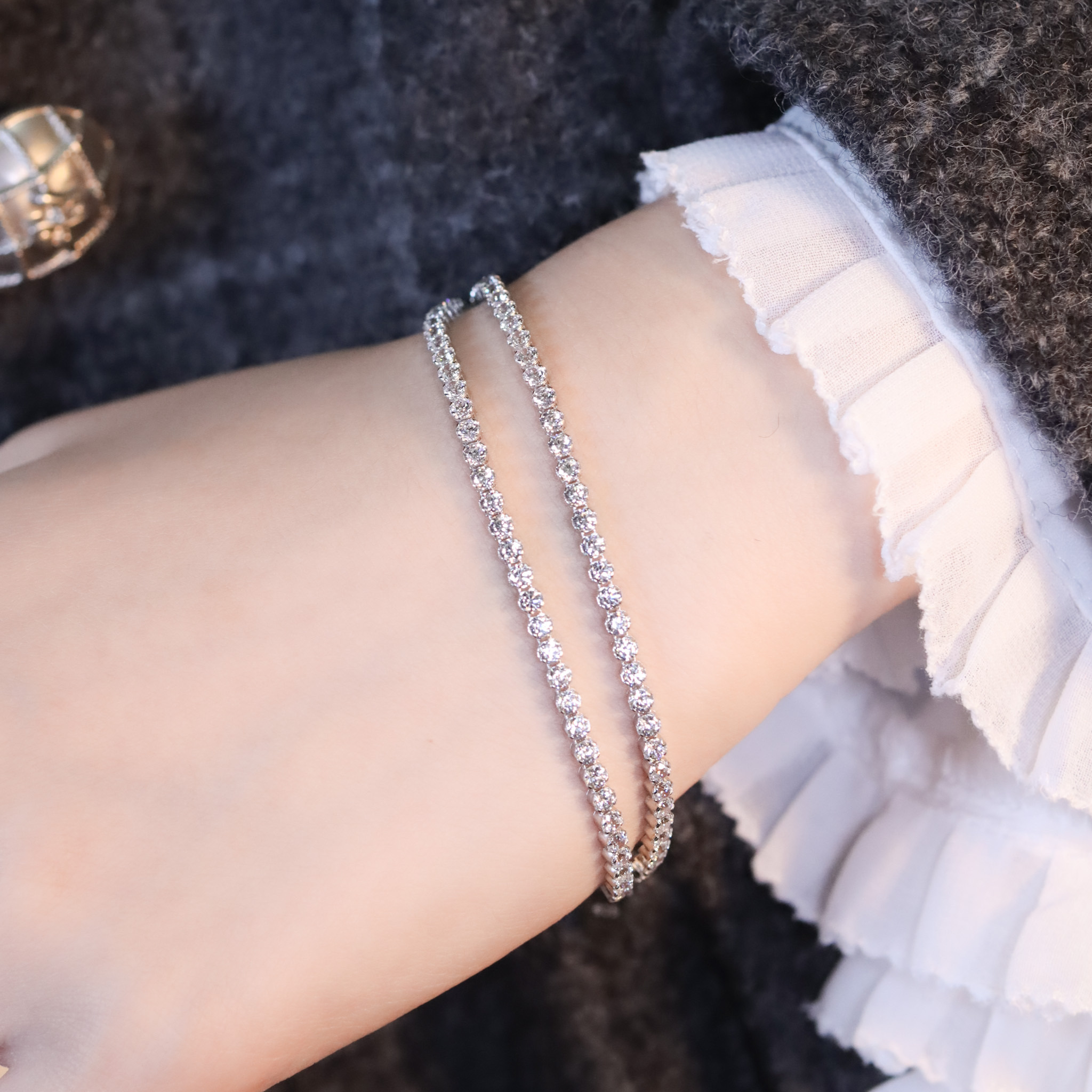 | 925純銀・白金 | 純白精靈二重奏手鏈 | BR1431 |