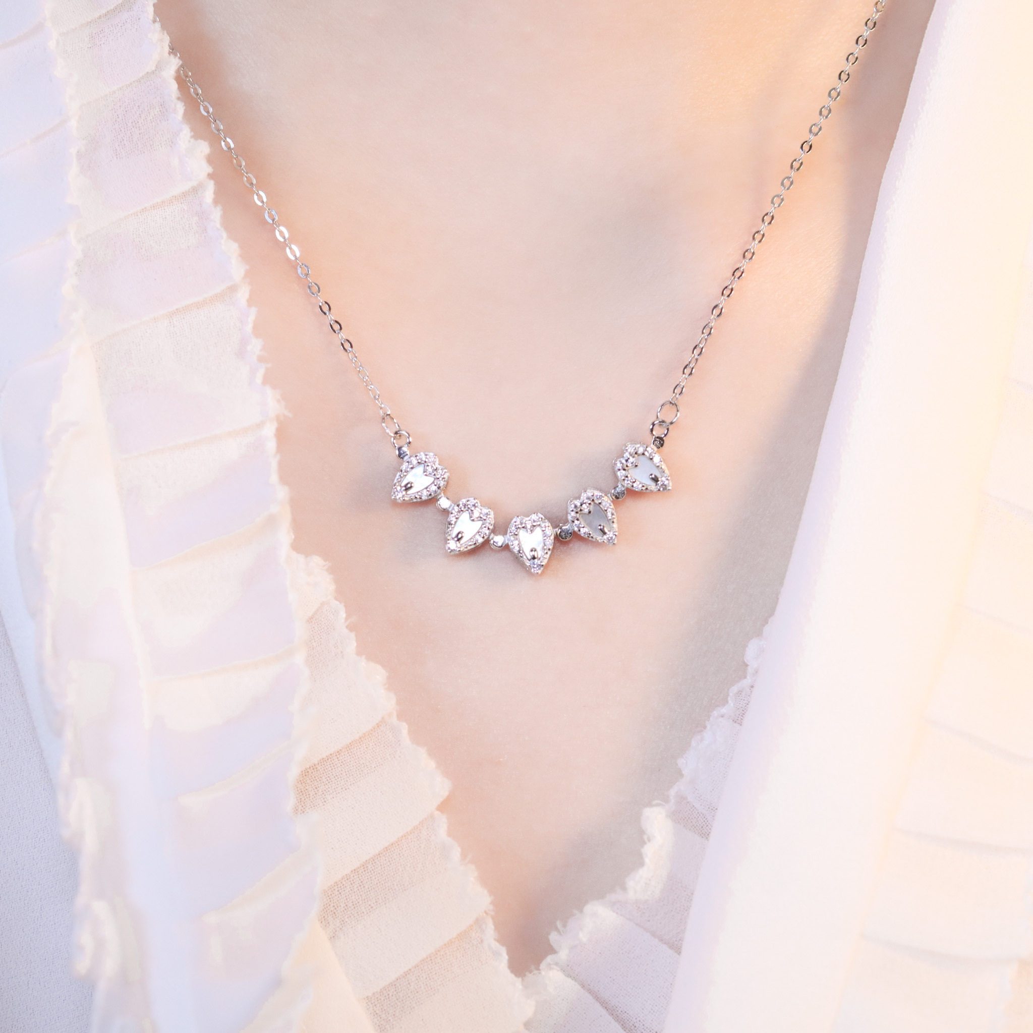 | 925純銀・白金・ 玫瑰金 | 花漾凝聚幸福項鍊2.0 (銀/玫瑰金) | NE1514 |