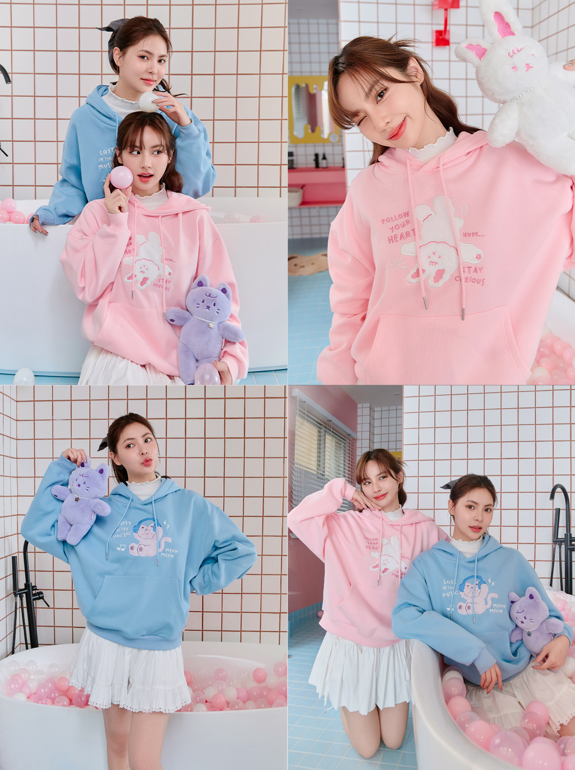 軟軟兔日常貼布繡帽T