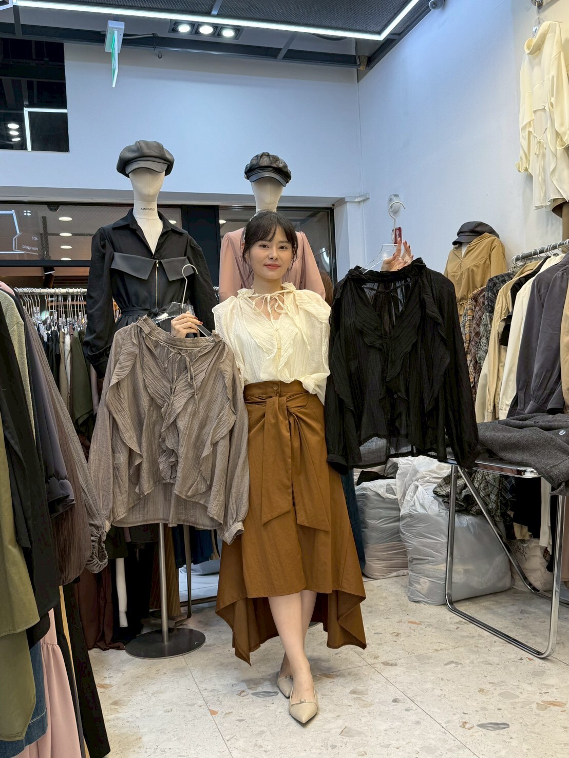 MG5112 飄逸樹紋公主風上衣