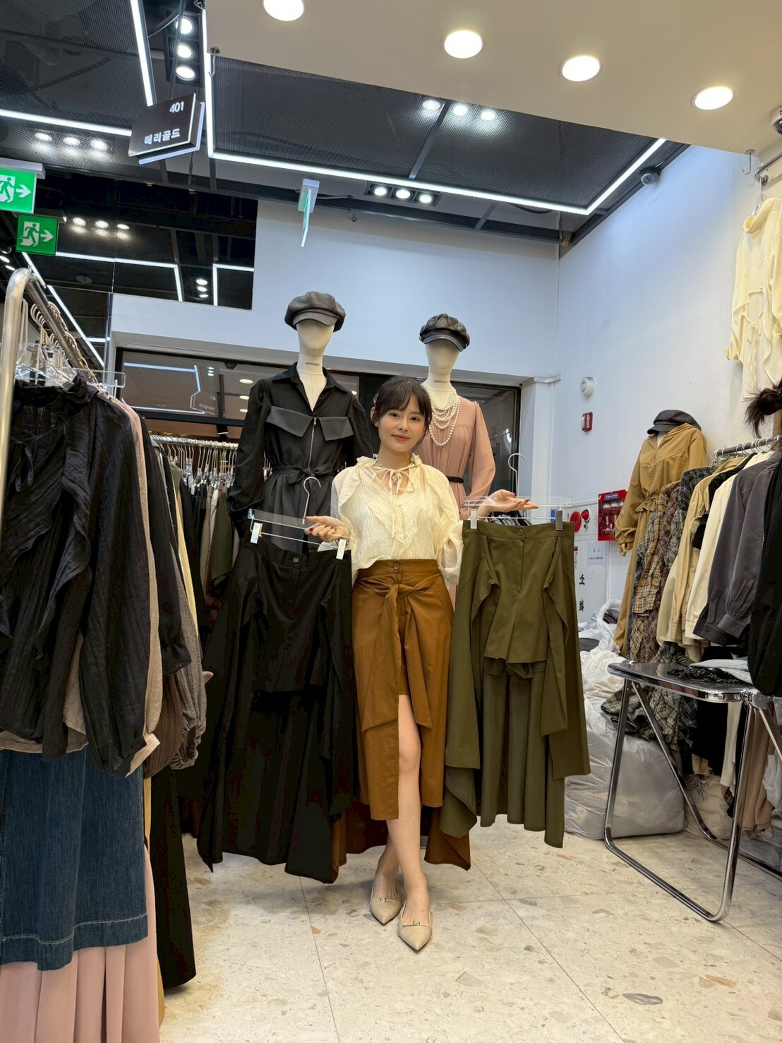 MG5113 打結長裙拼接短褲