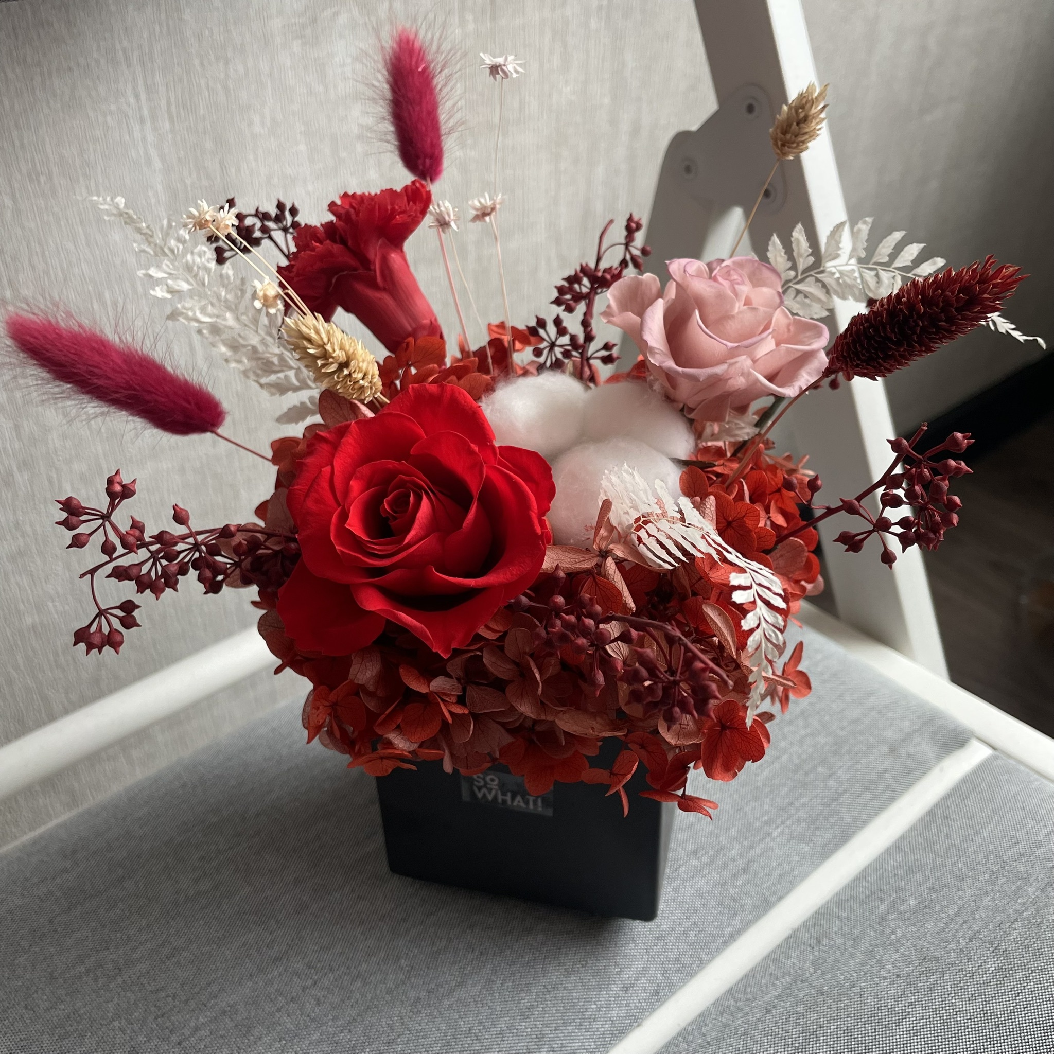 玫瑰紅・永生桌花・現貨・可宅配（外縣市限本島)