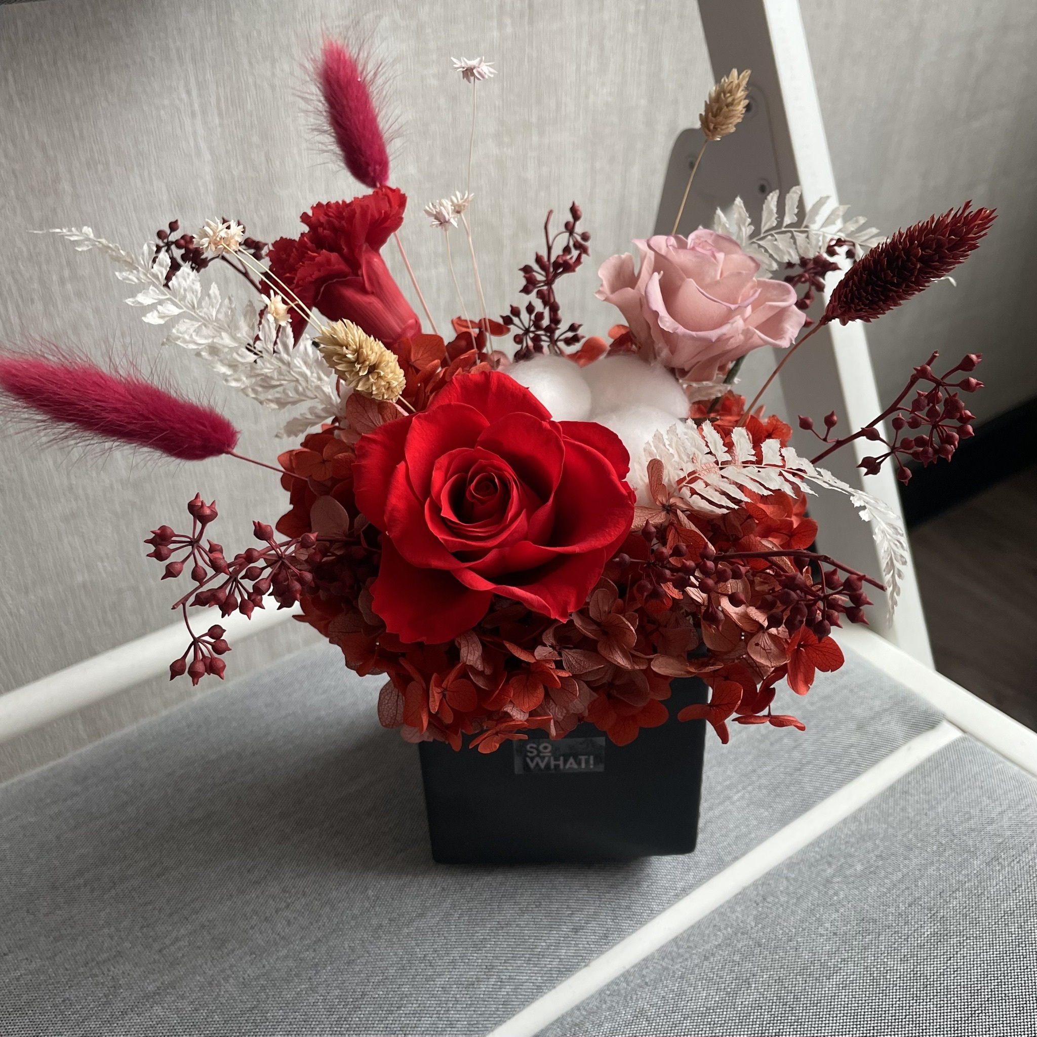 玫瑰紅・永生桌花・現貨・可宅配（外縣市限本島)