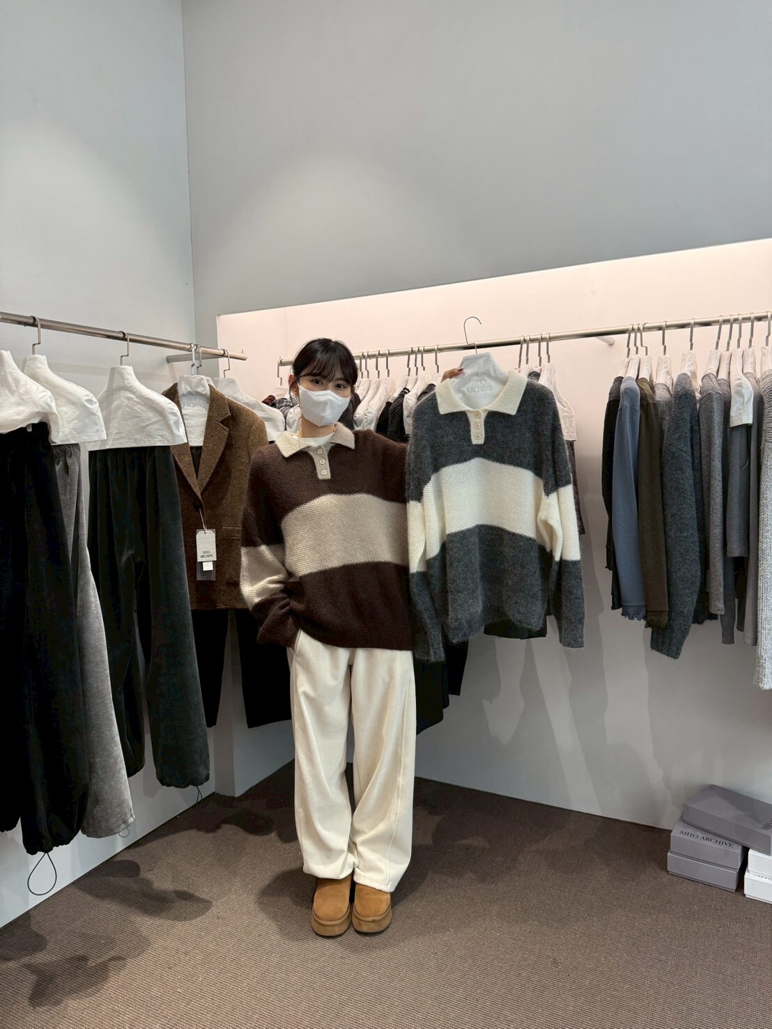 AP5116 拼色粗間翻領上衣