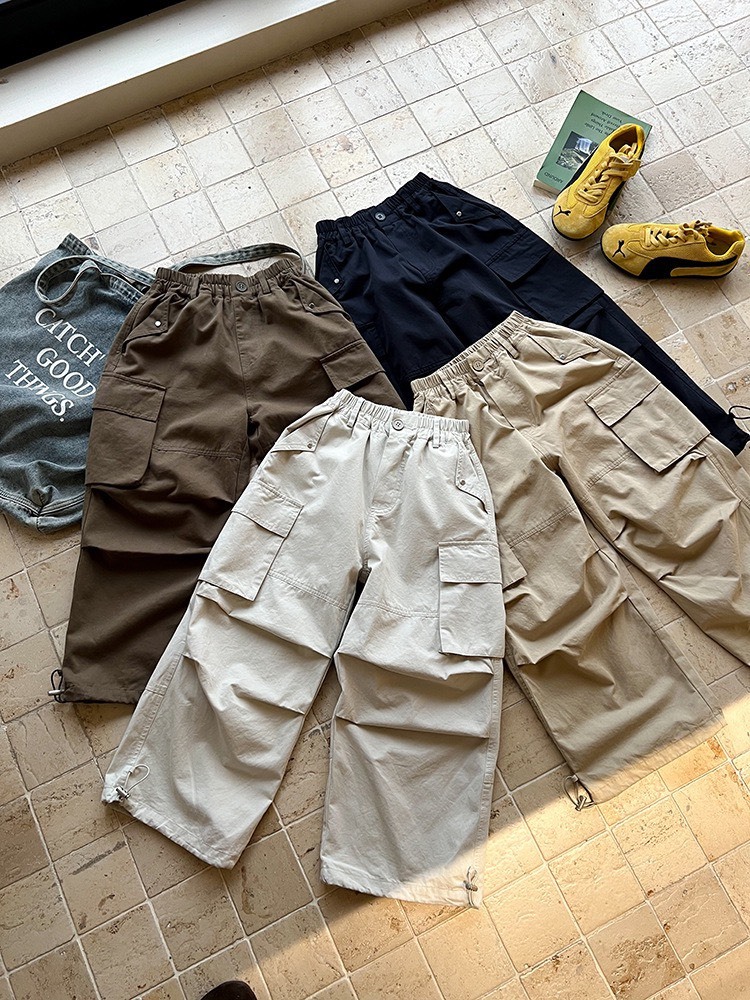 寬版直筒工裝褲