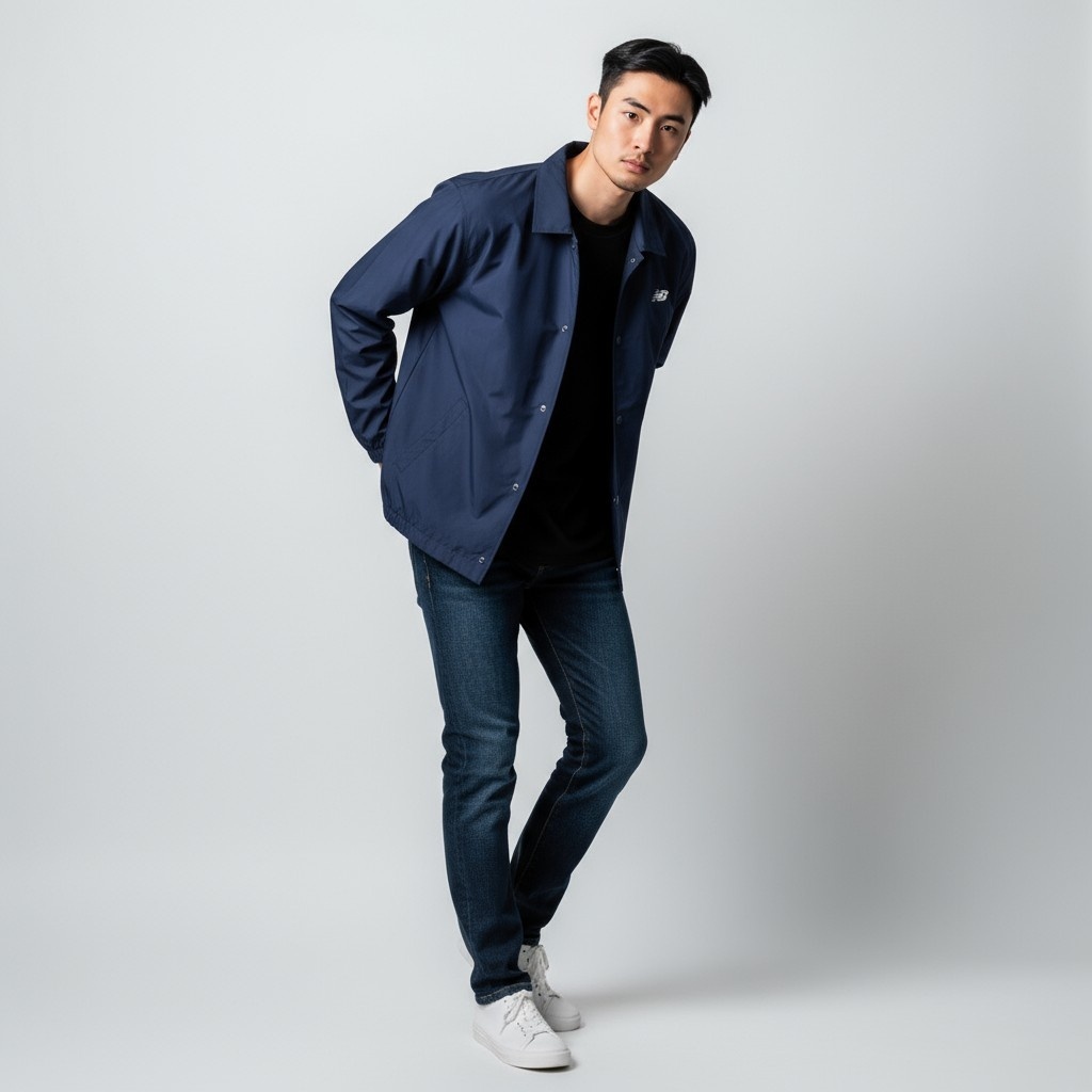 NEW BALANCE 外套 NB 襯衫 LOGO 深藍色 AMJ53317NNY