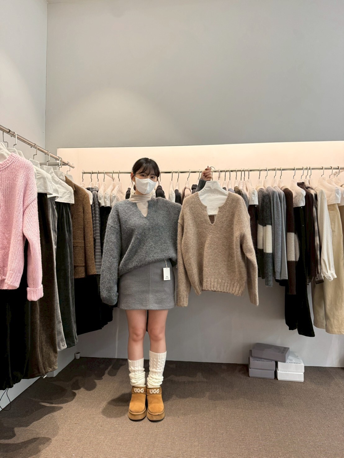 AP5134 V領羊毛鬆身冷衫