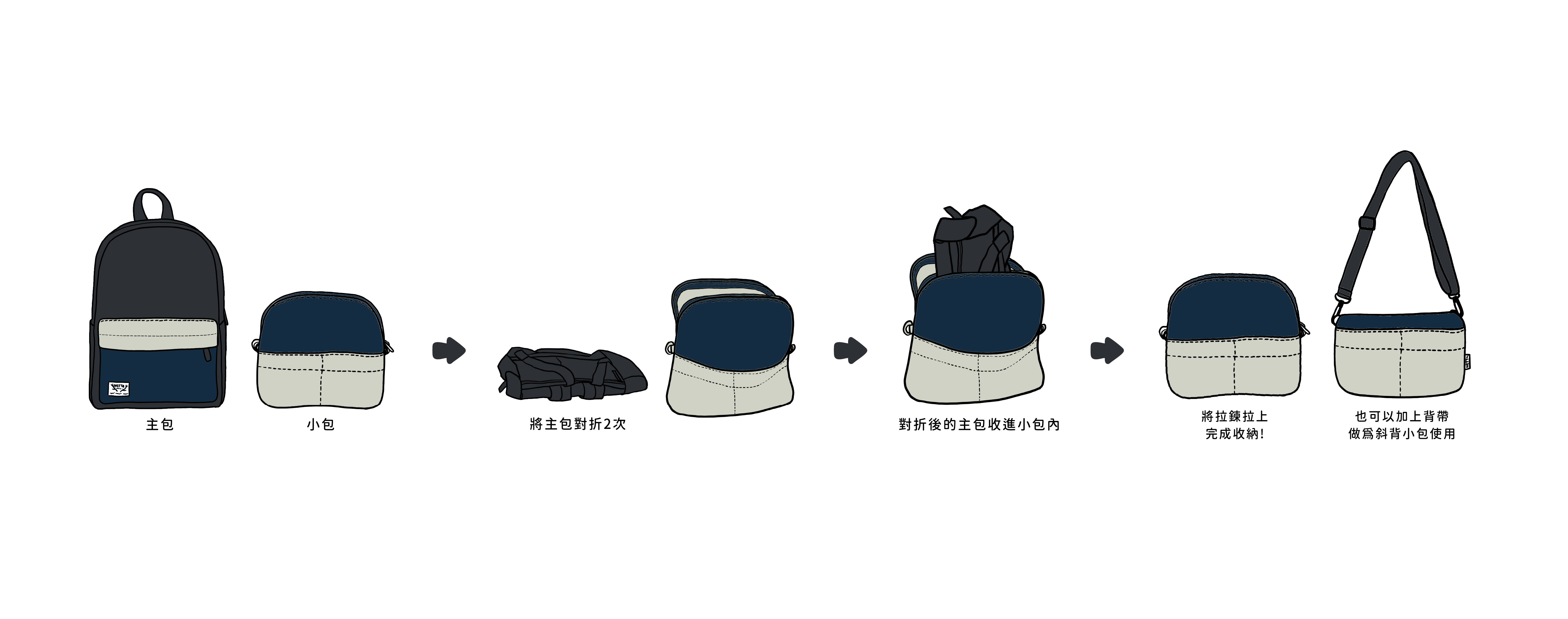 摺疊收納後背包