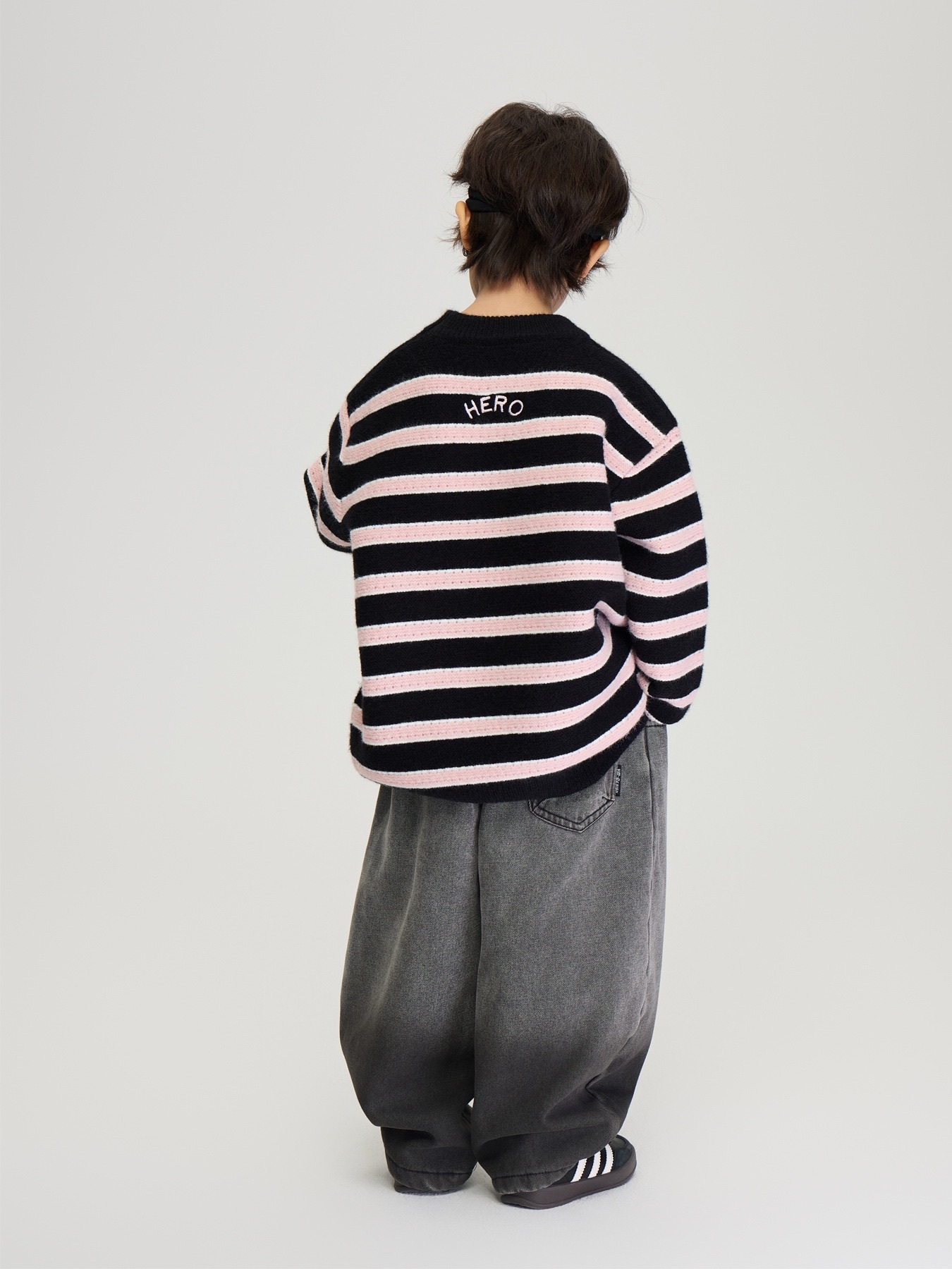 兩色加厚保暖條紋上衣