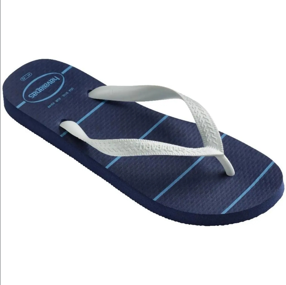 HAVAIANAS 哈瓦仕 人字拖 Color Essential 深藍 白鞋帶 夾腳拖 41485870555