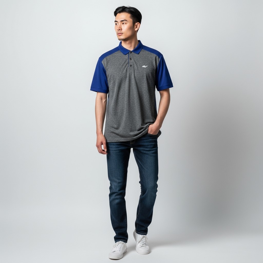 EVERLAST 短袖 深灰 寶藍 領子接色 POLO衫 男 4021136212