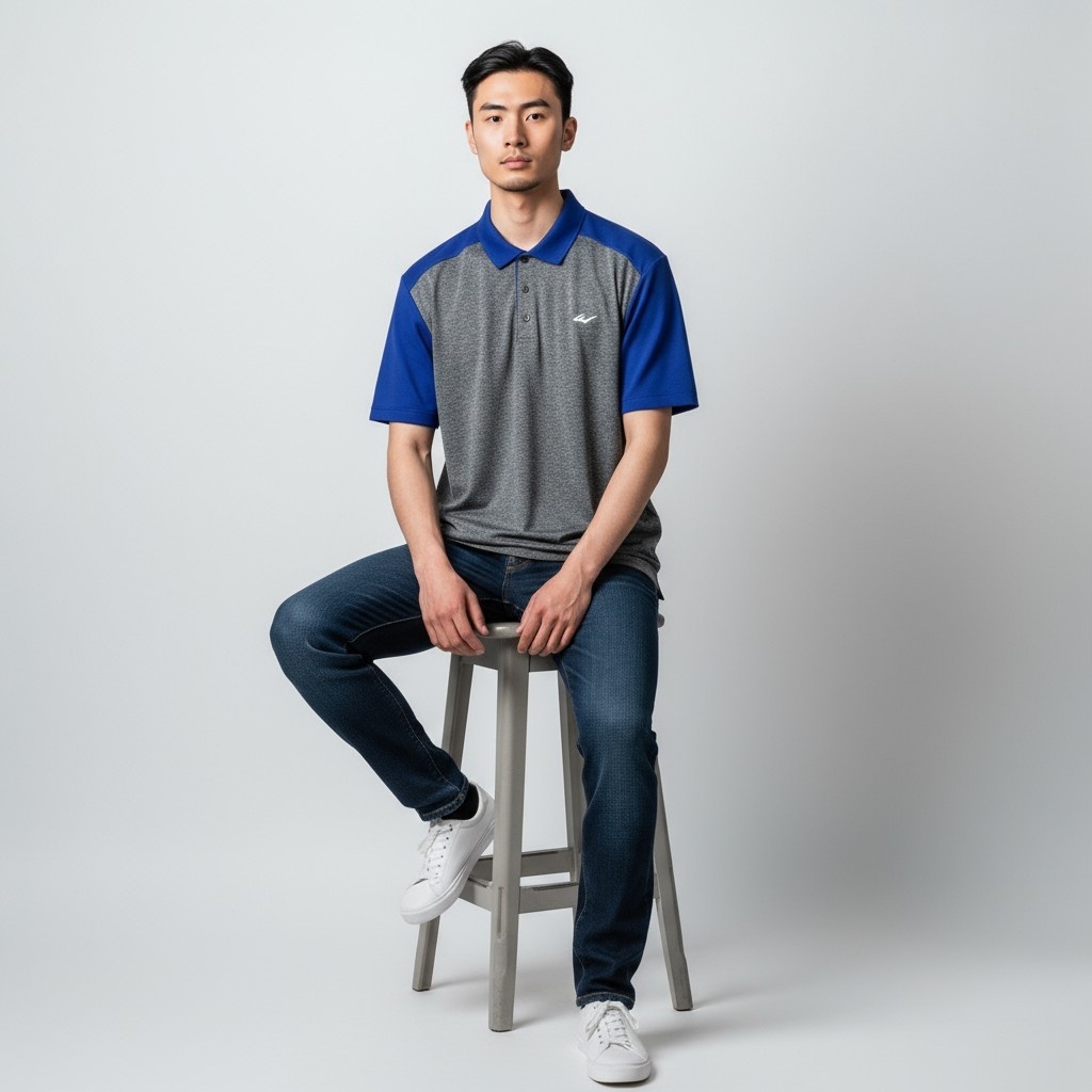 EVERLAST 短袖 深灰 寶藍 領子接色 POLO衫 男 4021136212