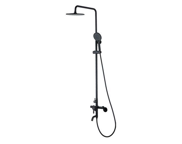 凱薩衛浴 不鏽鋼沐浴蓮蓬頭組S1018SB (霧黑)