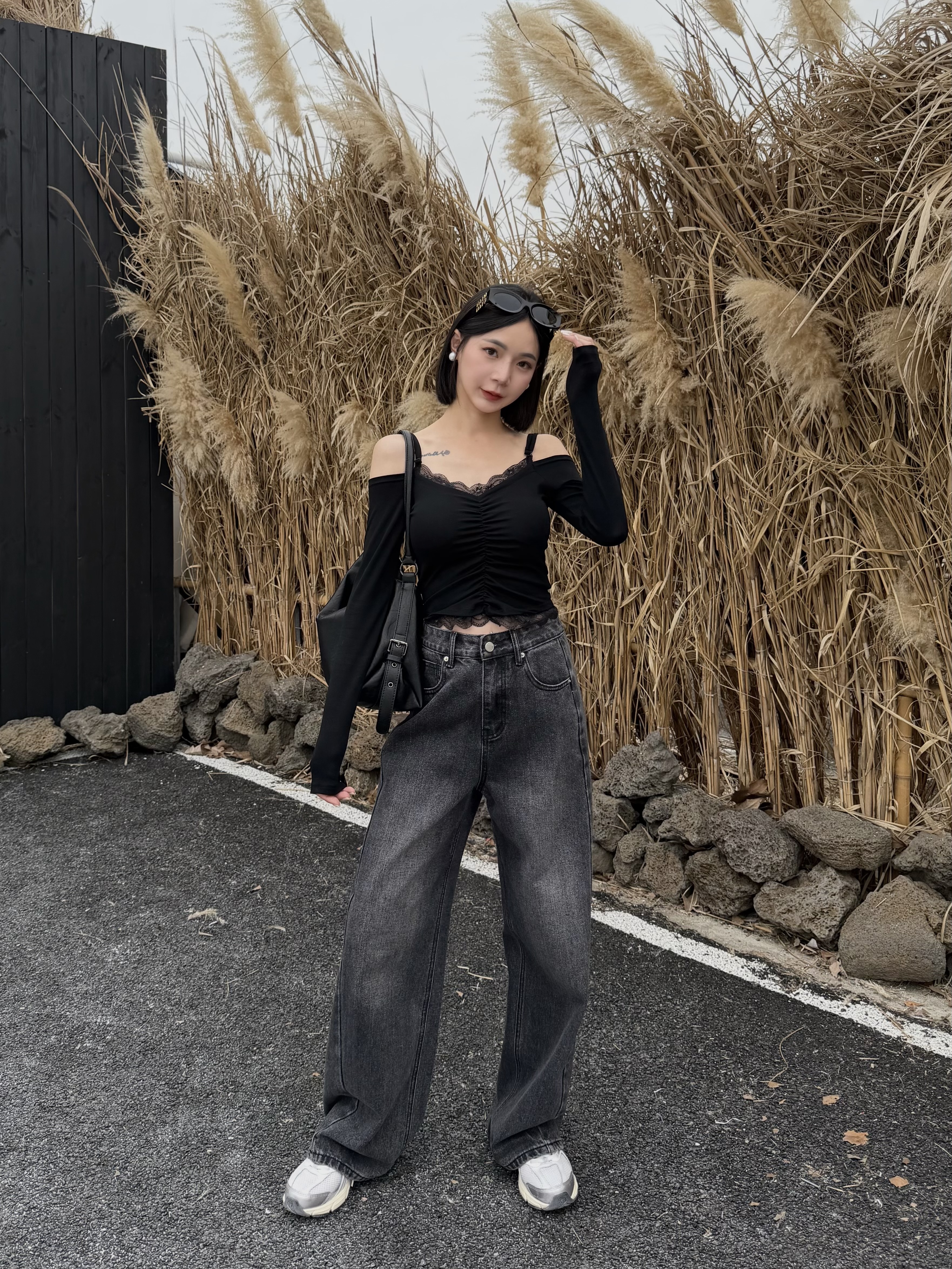 疊穿感蕾絲長袖BRATOP