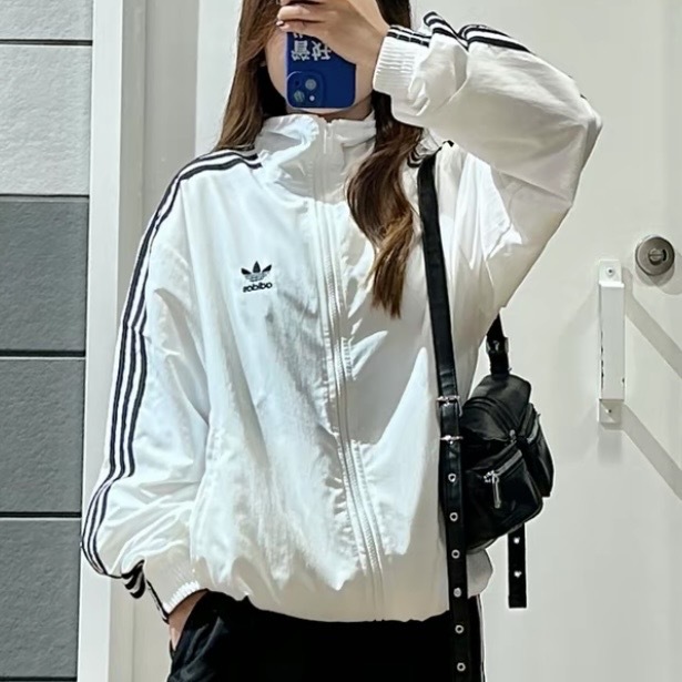 ADIDAS ORIGINALS 寬鬆 三線外套 立領 尼龍 羅紋下擺 JY1328