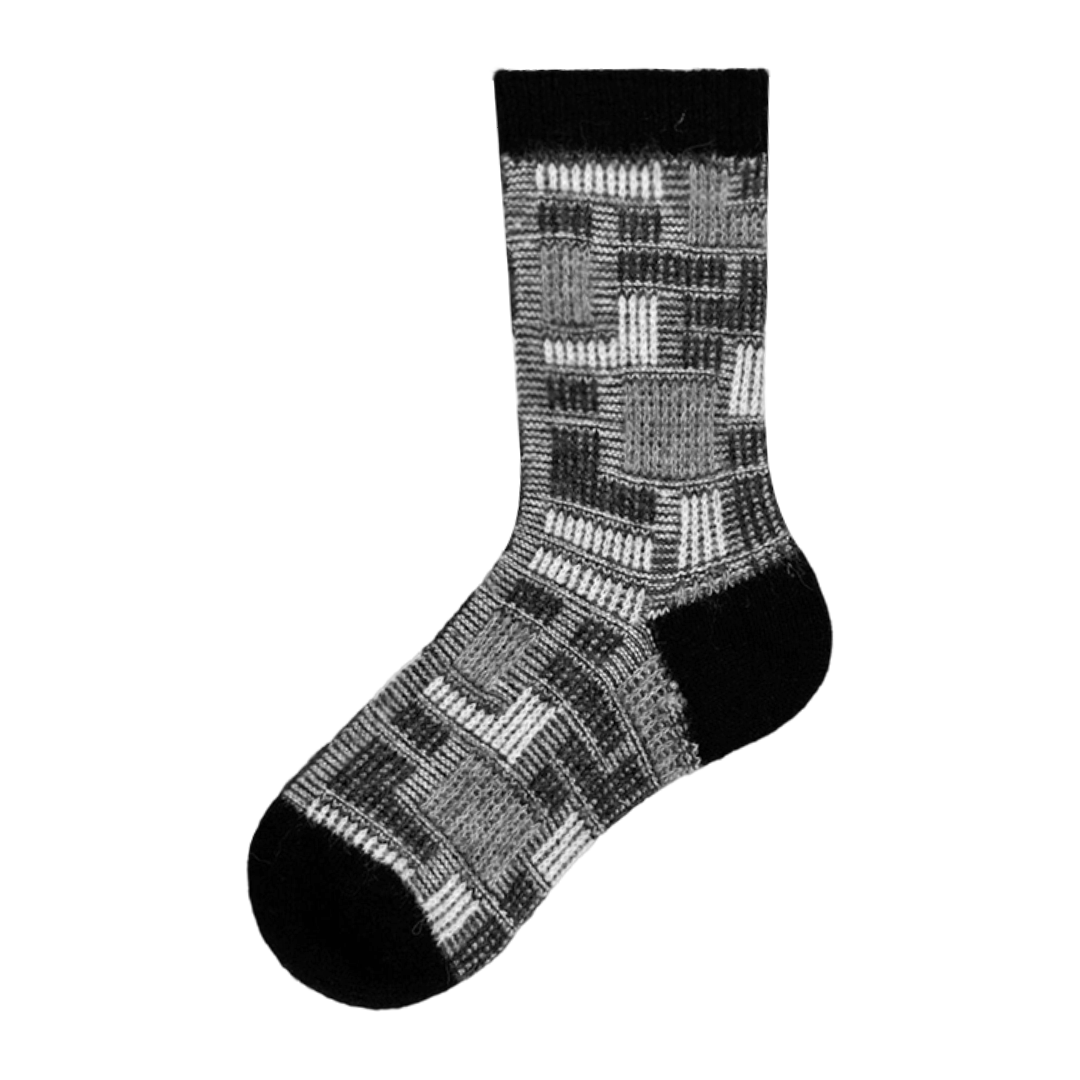 Santé 台灣 棋格中筒羊毛襪 女款 (4色) 44SA2372