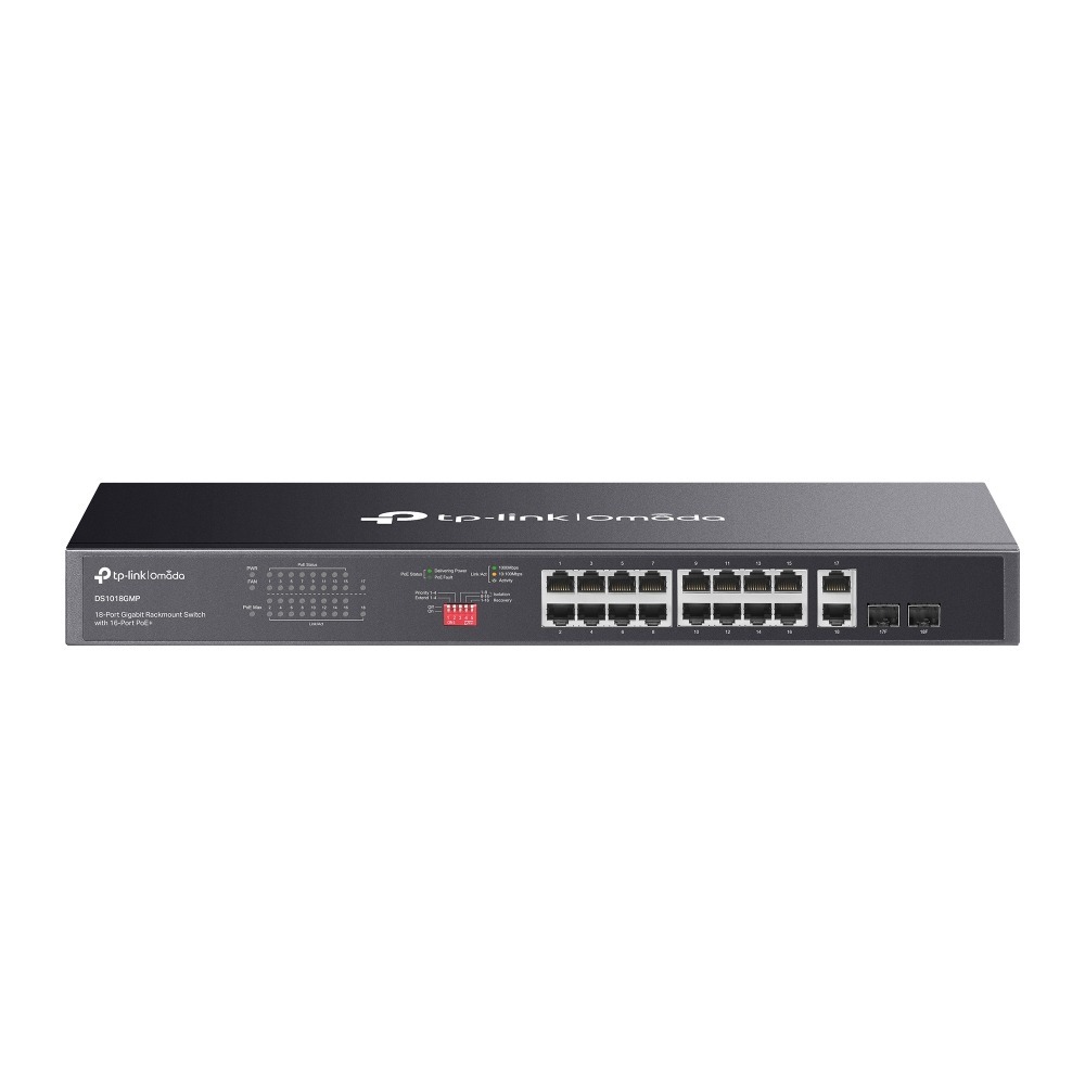 TP-LINK Omada 18-Port Gigabit Unmanaged Rackmount Switch with 16-Port PoE+ DS1018GMP