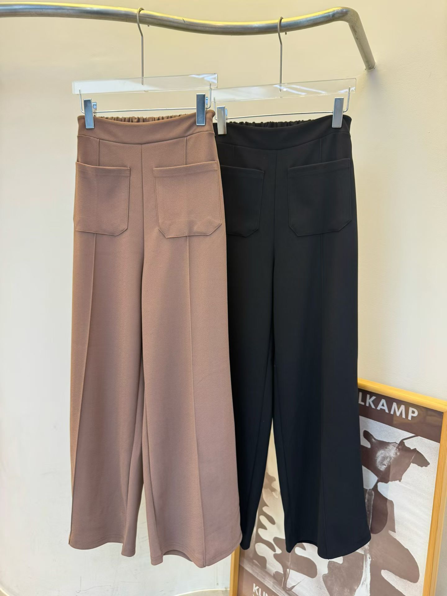 MG5132 雙口袋彈性微喇叭褲