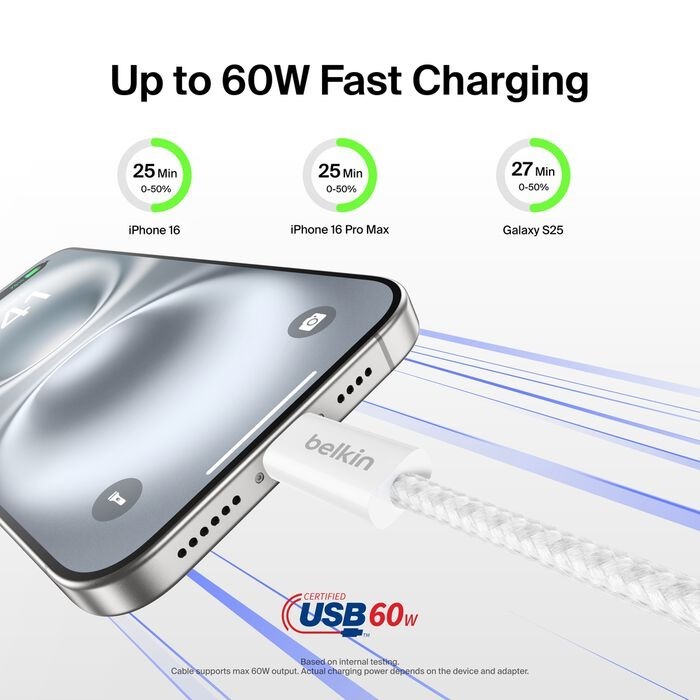 BoostCharge Braided USB-C to USB-C Cable (60W/1.5M/2 packs) [CAB018]