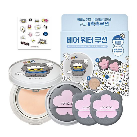 [LIMITED SALES] Romand x Zo&Friends Bare Water Cushion 20g [Olive Young with Refill + Puff Planning Set]