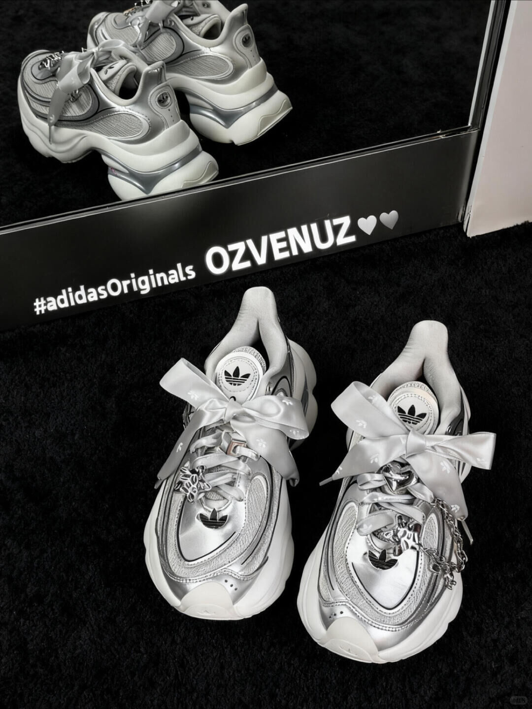 ADIDAS ORIGINALS OZVENUZ 增高 復古 小巴黎世家 女生 銀色 KI0557