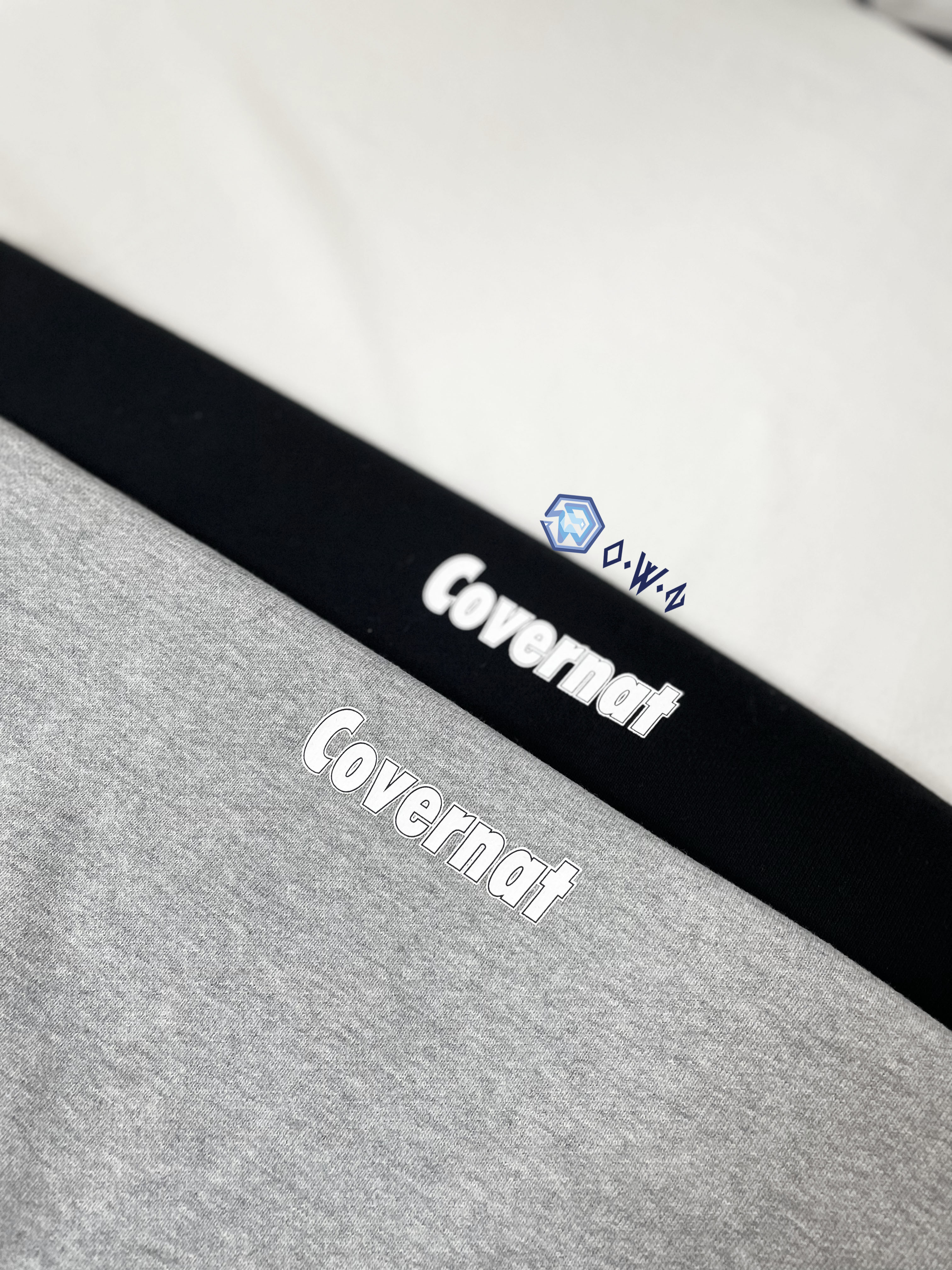 【OWN】Covernat 衛衣 長袖 上衣  小LOGO 撞色 拼接 厚磅 秋冬 不分男女 黑色 灰色