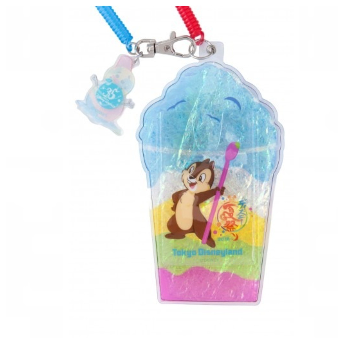 現貨┃日本 Disney 迪士尼 奇奇蒂蒂 夏季 刨冰 彈性繩 卡夾 悠遊卡夾 通行證套 吊飾