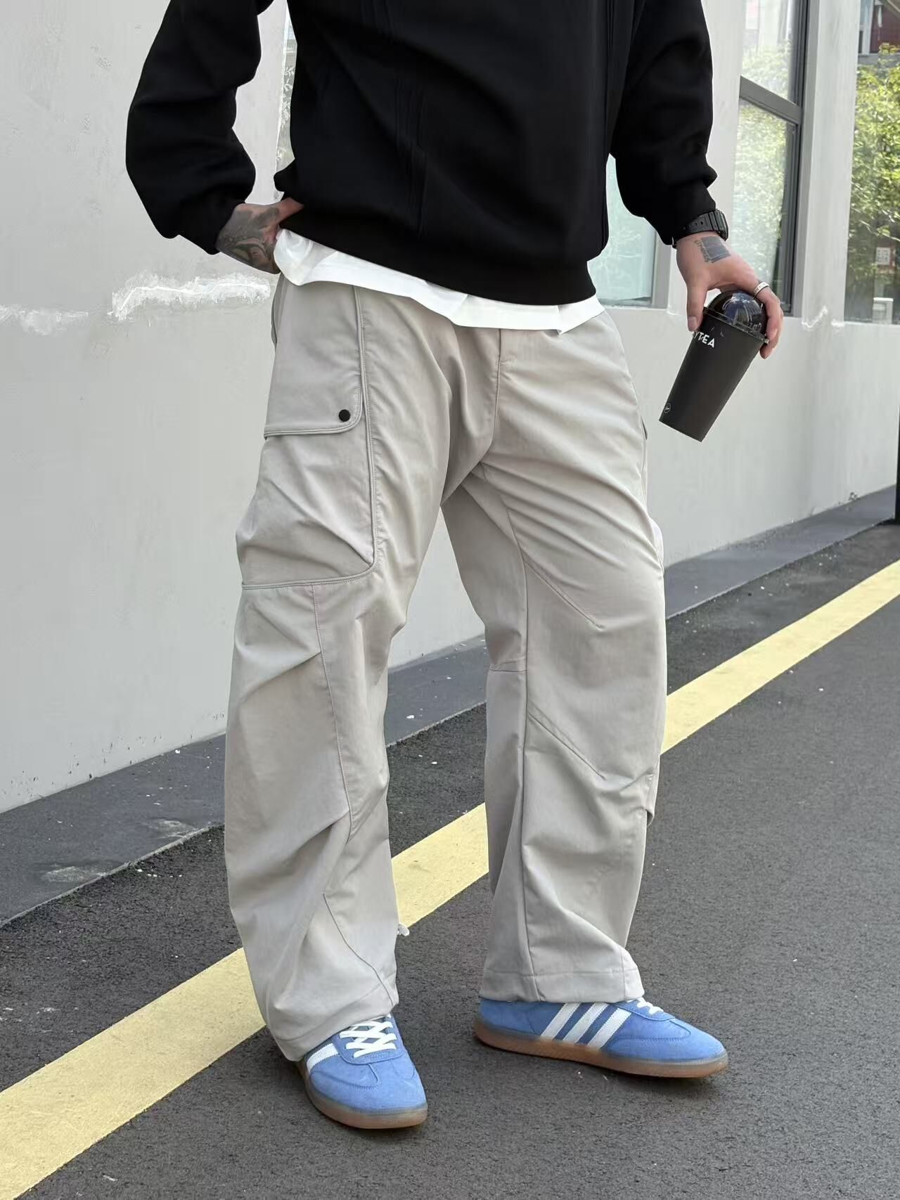 XCTRL 大口袋收納彎刀長褲-灰