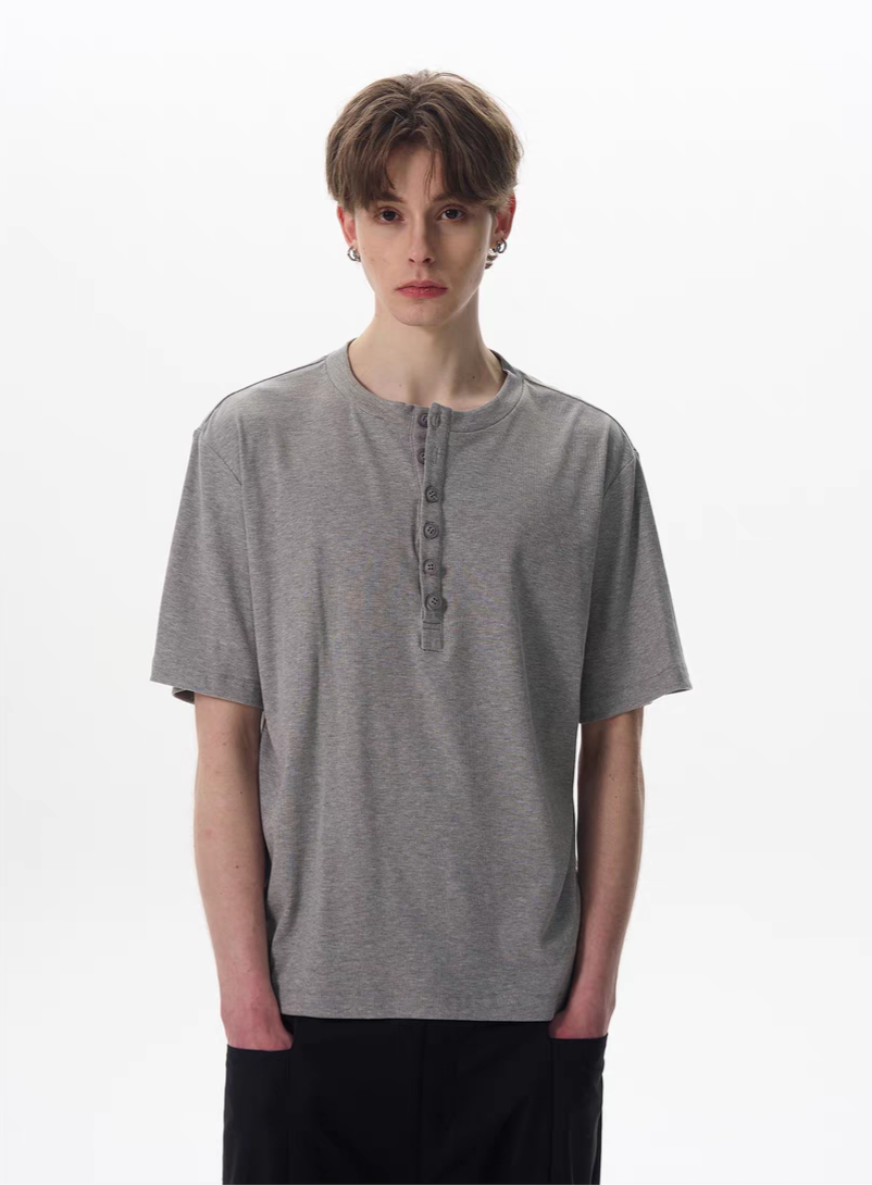 022. Buttons Henley T-shirt