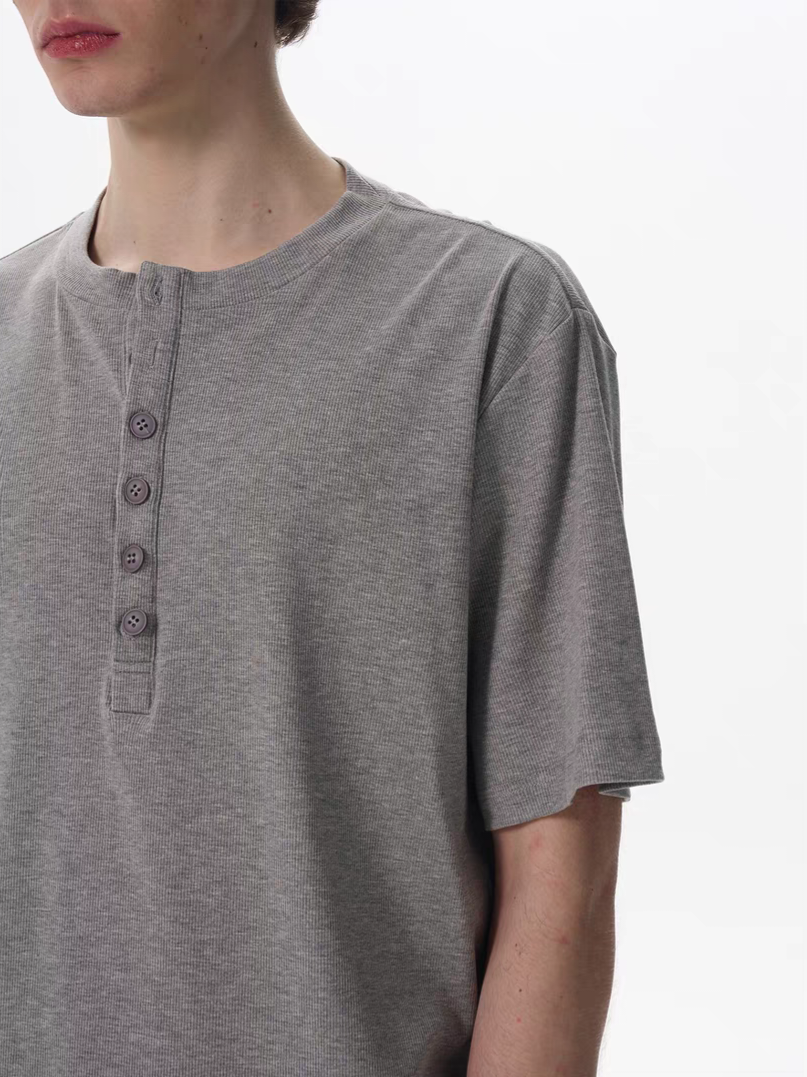 022. Buttons Henley T-shirt