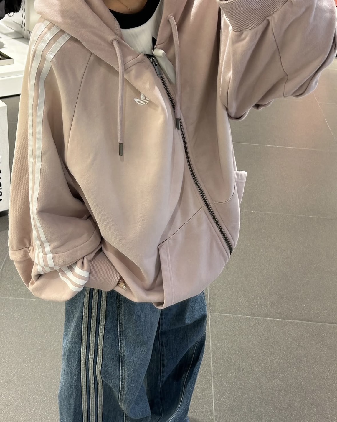 Adidas Originals ADILENIUM Eamgeist Washed Hoodie 袖子可拆 雙拉鍊 連帽 外套 粉色