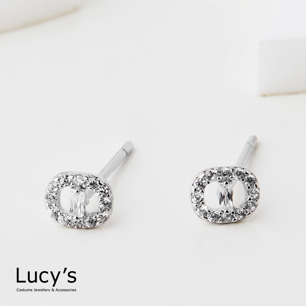 925純銀 閃亮小豬鼻 耳環 (126190)